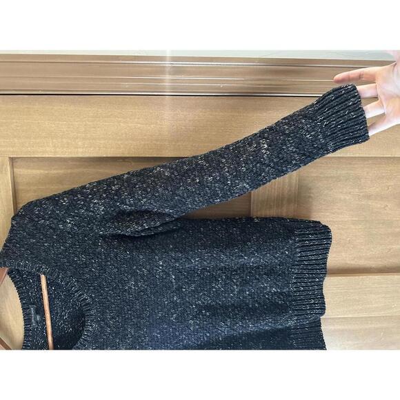 Eileen Fisher Black Marbled Chunky Knit Scoop Neck Sweater Women’s size Medium​ - Picture 4 of 10